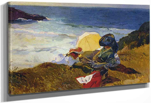 Setting Sun In Biarritz By Joaquin Sorolla Y Bastida