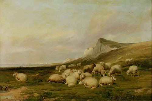 Sheep On The Kentish Coast By Thomas Sidney Cooper By Thomas Sidney Cooper