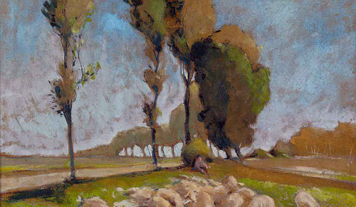 Shepherd And Sheep By Henri Edmond Cross By Henri Edmond Cross