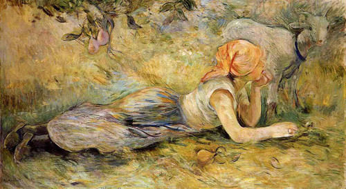 Shepherdess Laying Down1 By Berthe Morisot