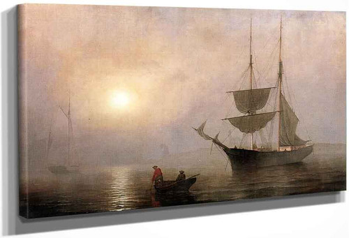 Ship In A Fog, Gloucester Harbor By Fitz Henry Lane
