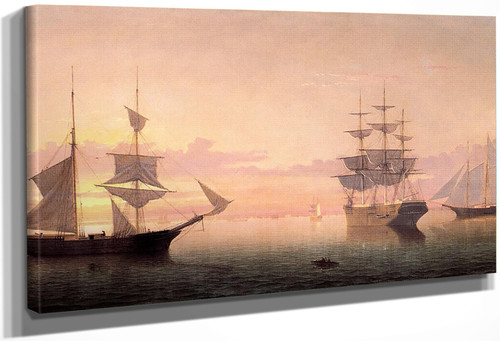 Ships At Sunrise By Fitz Henry Lane