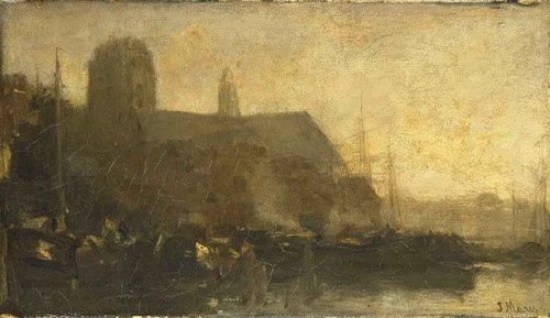 Ships In The Port Of Dordrecht1 By Jacob Henricus Maris