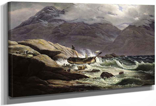 Shipwreck On The Norwegian Coast By Johan Christian Dahl By Johan Christian Dahl