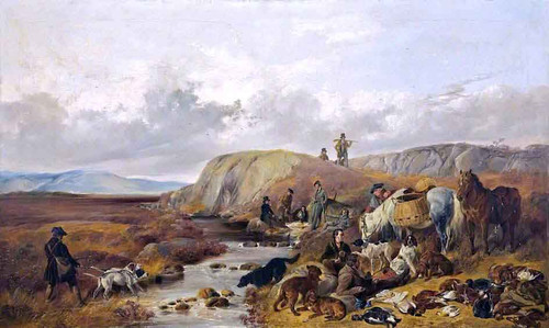 Shooting Party In The Highlands, Halting For Lunch By Richard Ansdell