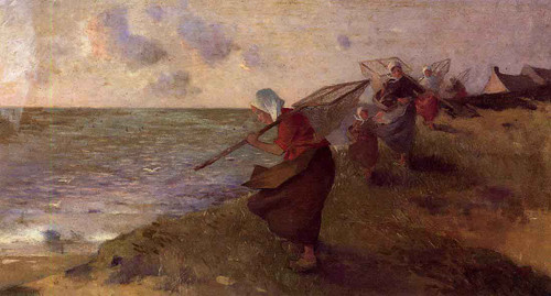 Shrimp Fisherwoman By Ferdinand Du Puigaudeau