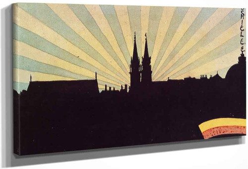 Silhouette Of Klosterneuburg By Egon Schiele