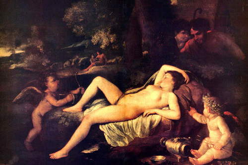 Sleeping Venus And Cupid By Nicolas Poussin