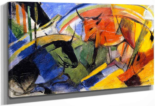 Small Picture With Cattle By Franz Marc By Franz Marc