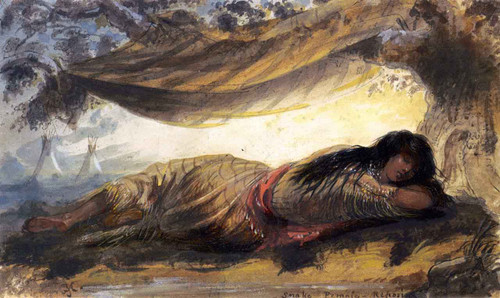 Snake Female Reposing By Alfred Jacob Miller Snake Female Reposing By Alfred Jacob Miller