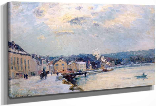 Snow At Bougival, Winter Sunlight By Albert Lebourg By Albert Lebourg