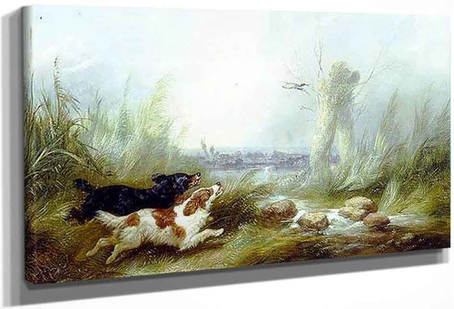 Spaniels Putting Up A Mallard By George Armfield