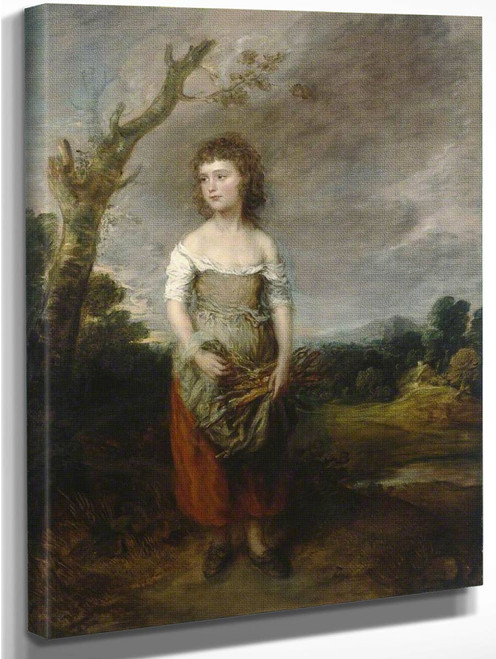 A Peasant Girl Gathering Faggots In A Wood By Thomas Gainsborough