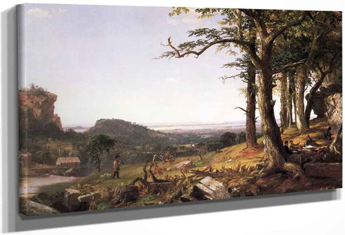 Sportsmen Nooning By Jasper Francis Cropsey By Jasper Francis Cropsey