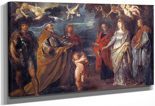 St George With Martyrs Maurus, Papianus, Domitilla, Nerus And Achilleus By Peter Paul Rubens