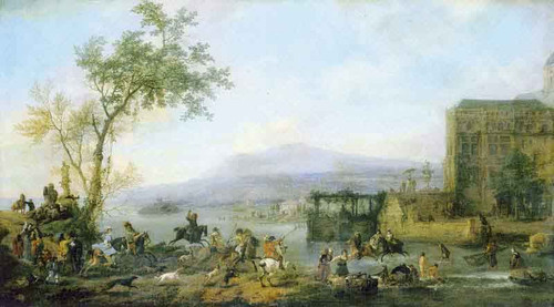 Stag Hunt Near A River By Philips Wouwerman Dutch 1619 1668 Stag Hunt Near A River By Philips Wouwerman Dutch 1619 1668