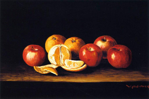 Still Life With Apples And Oranges By Joseph Kleitsch