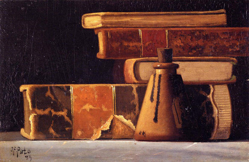 Still Life With Books And Inkwell1 By John Frederick Peto By John Frederick Peto