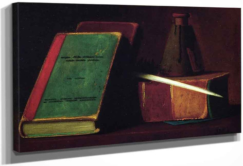 Still Life With Books And Inkwell By John Frederick Peto By John Frederick Peto