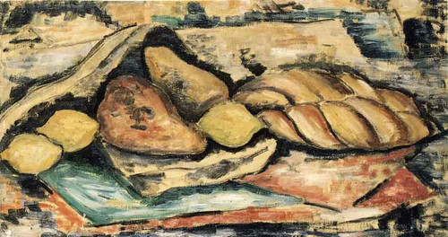 Still Life With Bread And Fruit By Marsden Hartley