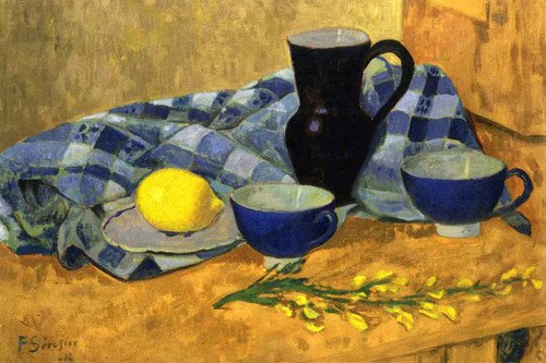 Still Life With Lemon And Blue Bowls By Paul Serusier