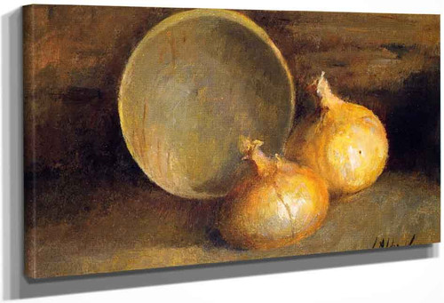 Still Life With Onions And Bowl By Julian Alden Weir American 1852 1919