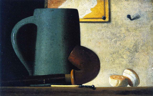 Still Life With Pipe, Mug And Biscuits By John Frederick Peto By John Frederick Peto