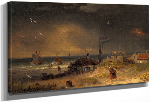 Storm On The Dutch Coast By Andreas Achenbach By Andreas Achenbach