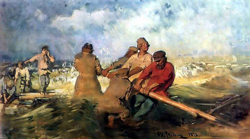 Storm On The Volga. By Ilia Efimovich Repin