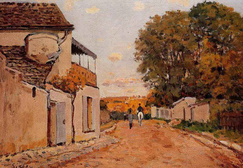 Street In Louveciennes By Alfred Sisley