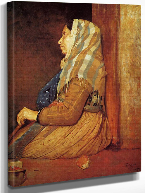 A Roman Beggar Woman By Edgar Degas