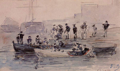 Study For Marines Landing In Brest Harbor By Eugene Louis Boudin