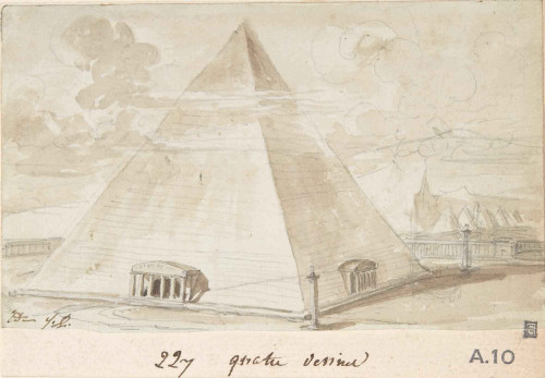 Study Of A Pyramid By Jacques Louis David By Jacques Louis David