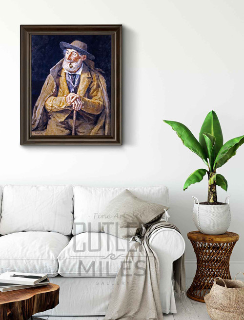 A Seated Farmer With A Pipe By Albert Anker