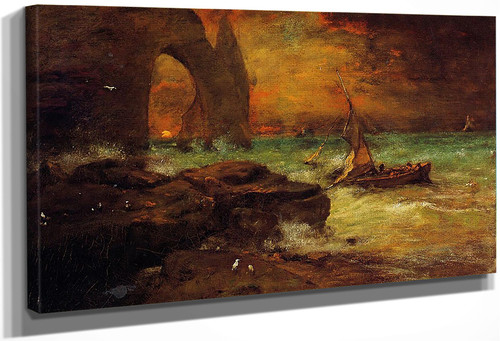 Sunset, Etretat By George Inness By George Inness