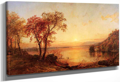 Sunset At Greenwood Lake By Jasper Francis Cropsey By Jasper Francis Cropsey