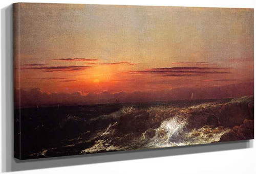 Sunset At Sea By Martin Johnson Heade