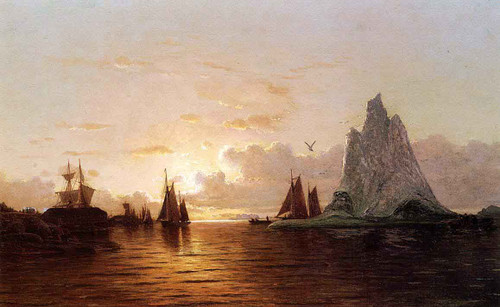 Sunset At The Strait Of Belle Isle By William Bradford By William Bradford