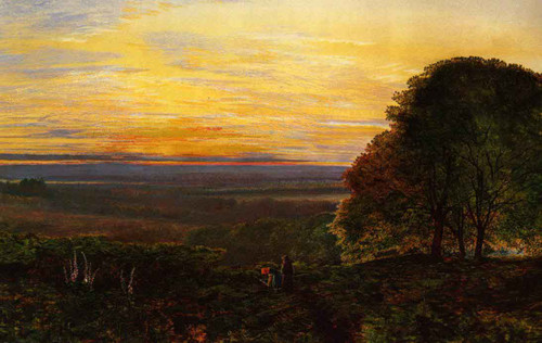 Sunset From Chilworth Common, Hampshire By John Atkinson Grimshaw By John Atkinson Grimshaw