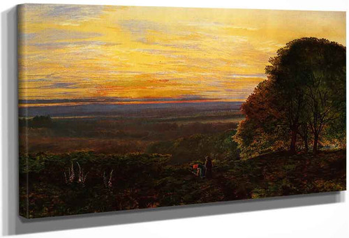 Sunset From Chilworth Common, Hampshire By John Atkinson Grimshaw By John Atkinson Grimshaw