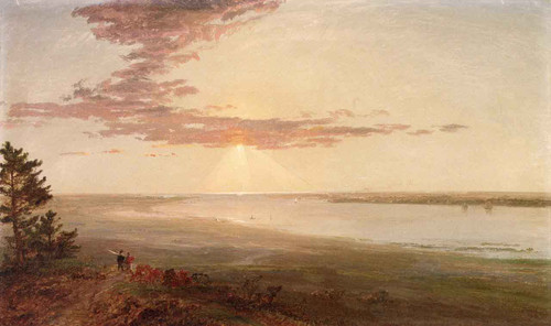 Sunset On A River Inlet By Jasper Francis Cropsey By Jasper Francis Cropsey