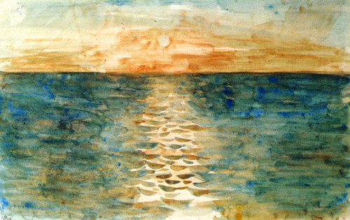 Sunset On The Sea1 By Eugene Delacroix By Eugene Delacroix