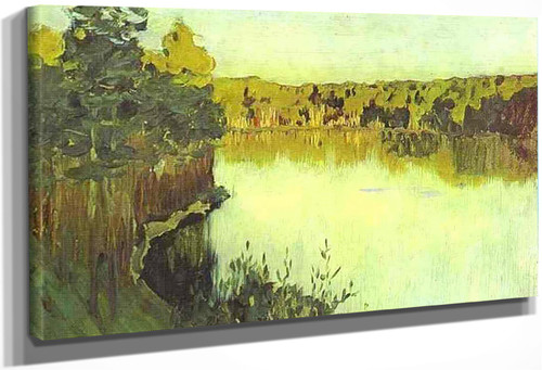 Sunset Over A Forest Lake. Study By Isaac Levitan