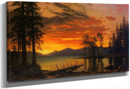 Sunset Over The River By Albert Bierstadt