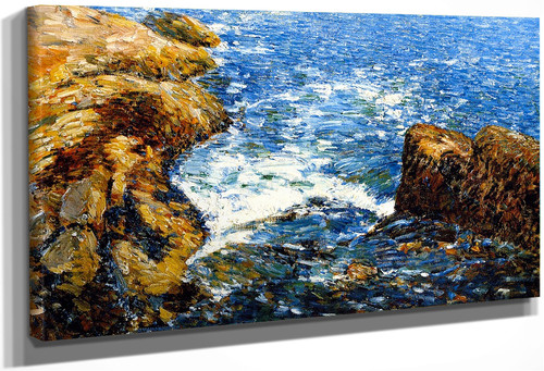 Surf And Rocks By Frederick Childe Hassam