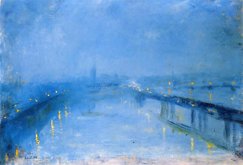 Thames Bridges In The Twilight By Lesser Ury