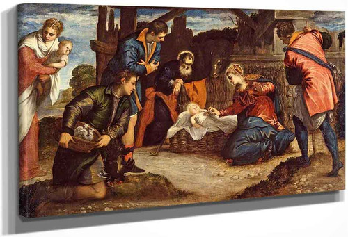 The Adoration Of The Shepherds By Jacopo Tintoretto