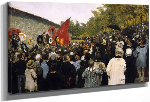 The Annual Memorial Meeting Near The Wall Of The Communards In The Cemetery Of Pere Lachaise In Paris. By Ilia Efimovich Repin