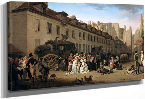 The Arrival Of A Stage Coach In The Courtyard Of The Messageries By Louis Leopold Boilly By Louis Leopold Boilly