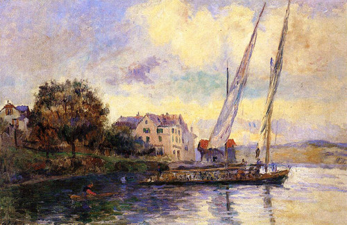 The Banks Of Lake Geneva, St. Gingolph By Albert Lebourg By Albert Lebourg